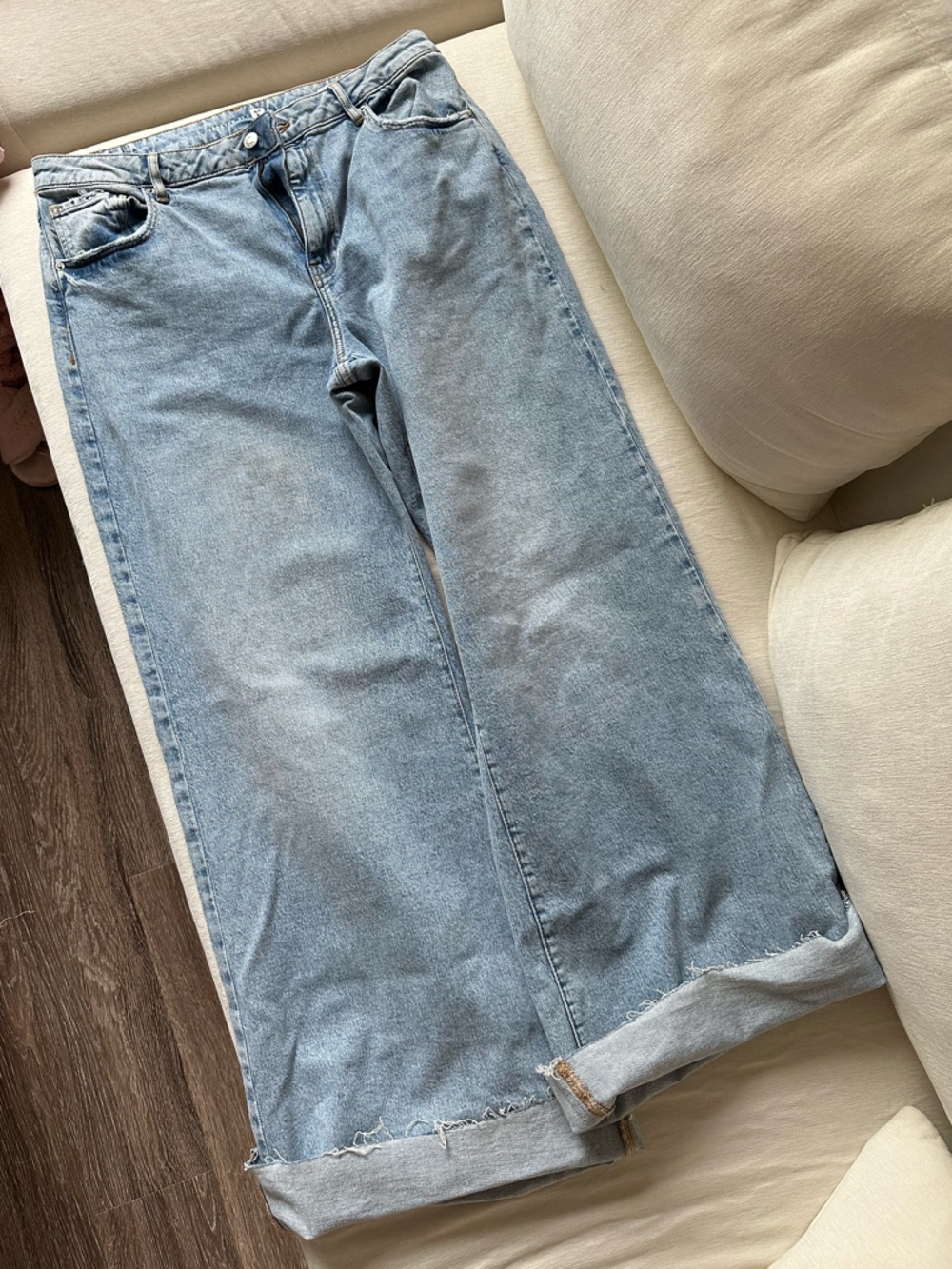 Oversized wide leg denim